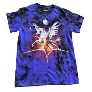 Trippie Redd Pegasus Tie Dye Graphic T-Shirt Mens‎ Small Purple Black Rap Tee